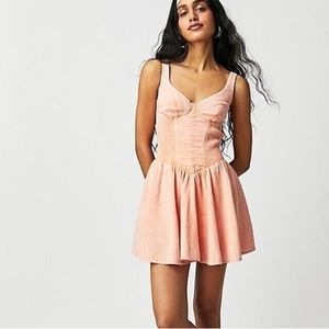 Free People Delilah Romper Size: Small Color: Peach